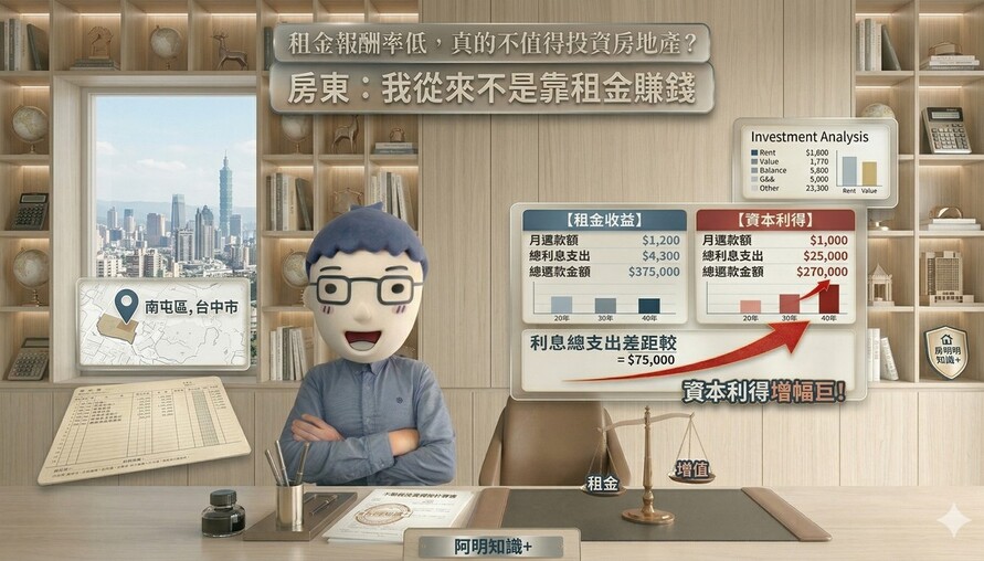 租金報酬率低，真的不值得投資房地產？房東：我從來不是靠租金賺錢