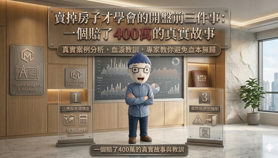 賣掉房子才學會的開盤前三件事：一個賠了400萬的真實故事