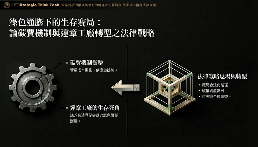 綠色通膨下的生存賽局：論碳費機制與違章工廠轉型之法律戰略