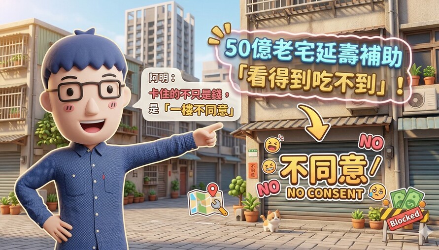 50億老宅延壽補助「看得到吃不到」！阿明：卡住的不只是錢，是「一樓不同意」