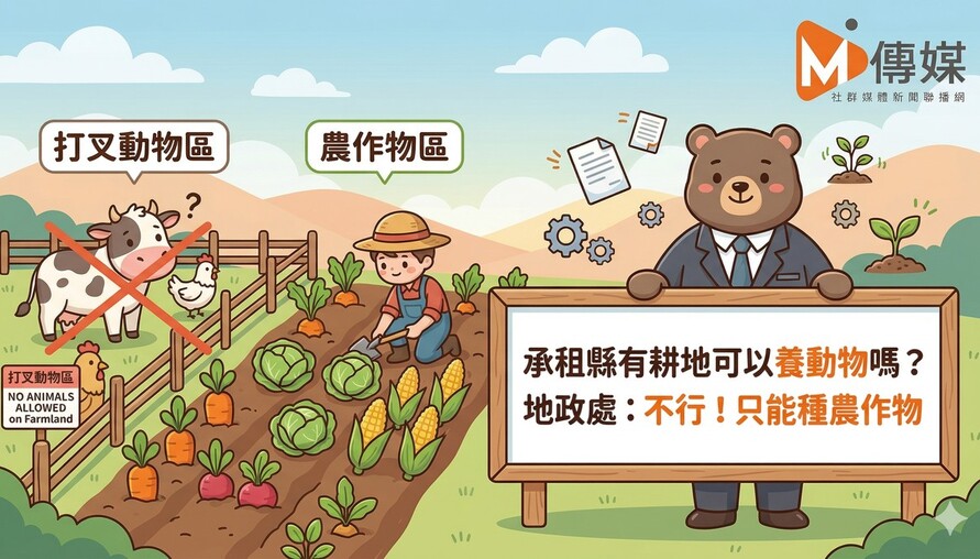 承租縣有耕地可以養動物嗎？地政處：不行！只能種農作物