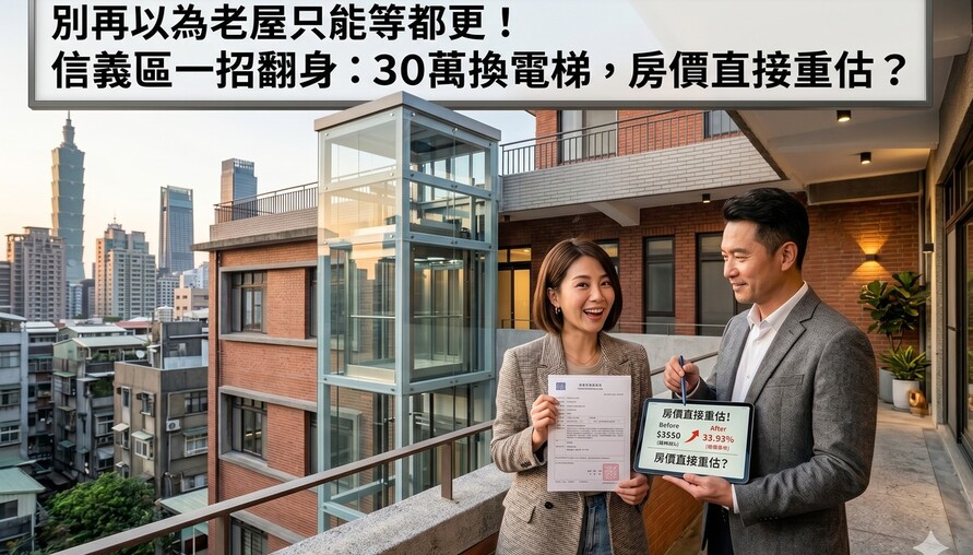 別再以為老屋只能等都更！信義區一招翻身：30萬換電梯，房價直接重估？