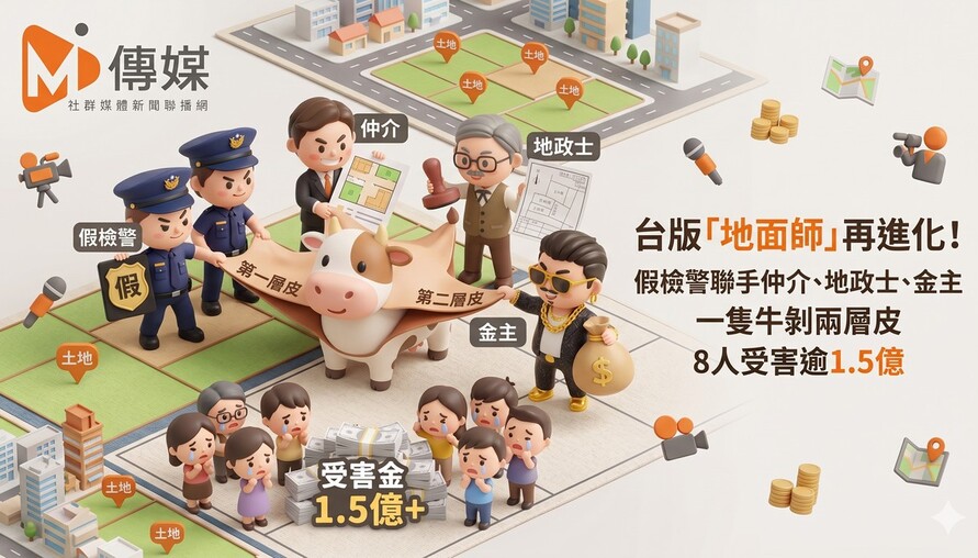 台版「地面師」再進化！假檢警聯手仲介、地政士、金主，一隻牛剝兩層皮，8人受害逾1.5億