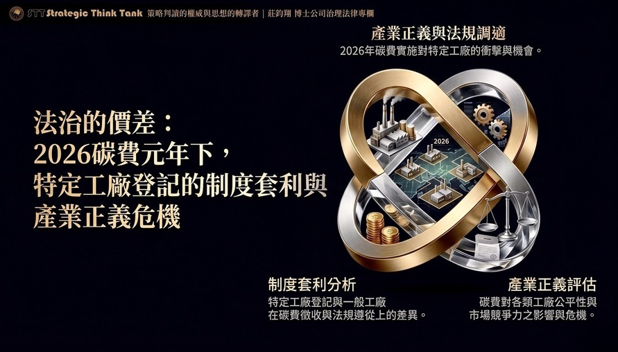 特定工廠登記的制度套利與產業正義危機：2026碳費元年下法治的價差