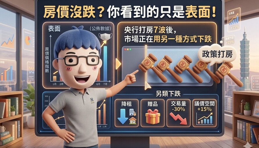 房價沒跌？你看到的只是表面！央行打房7波後，市場正在用另一種方式下跌