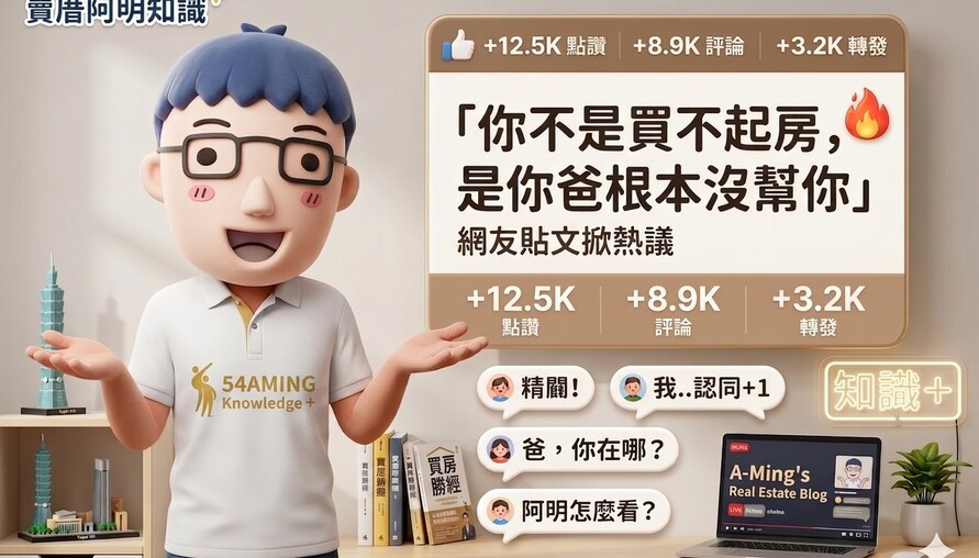 「你不是買不起房，是你爸根本沒幫你」網友貼文掀熱議