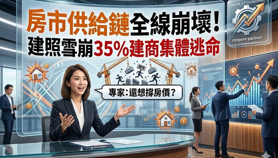 房市供給鏈全線崩壞！建照雪崩35%建商集體逃命，專家：還想撐房價？夢該醒了