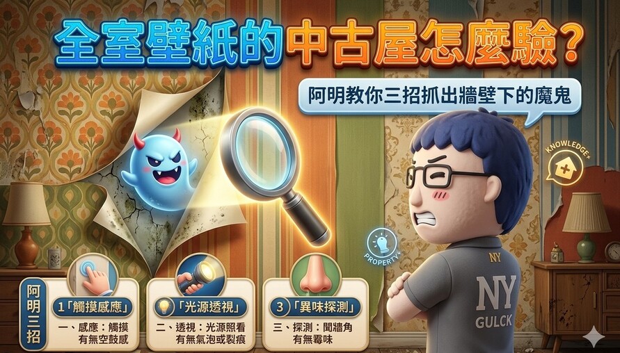 全室壁紙的中古屋怎麼驗？阿明教你三招抓出牆壁下的魔鬼
