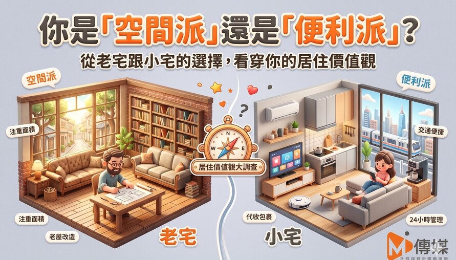 你是「空間派」還是「便利派」？從老宅跟小宅的選擇，看穿你的居住價值觀