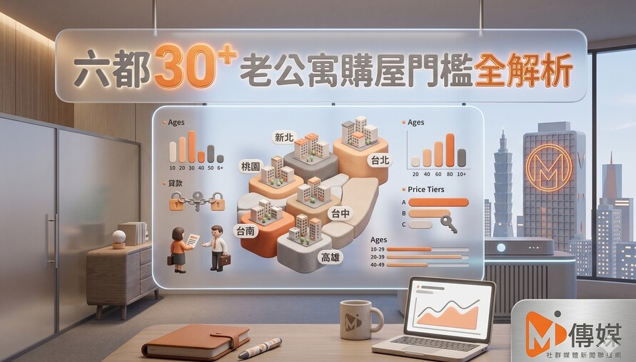 六都30+老公寓購屋門檻全解析｜台北自備款454萬最驚人，台南成數最低僅73%