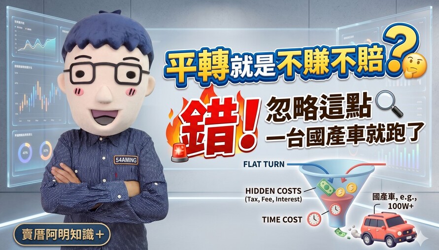 平轉就是不賺不賠？錯，忽略這點一台國產車就跑了