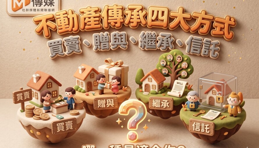 不動產傳承四大方式｜買賣、贈與、繼承、信託，哪一種最適合你？