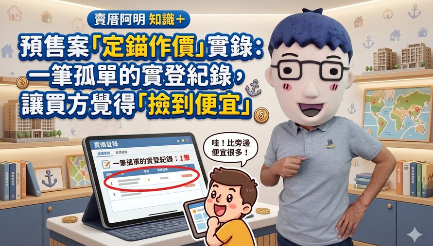預售案「定錨作價」實錄：一筆孤單的實登紀錄，讓買方覺得「撿到便宜」