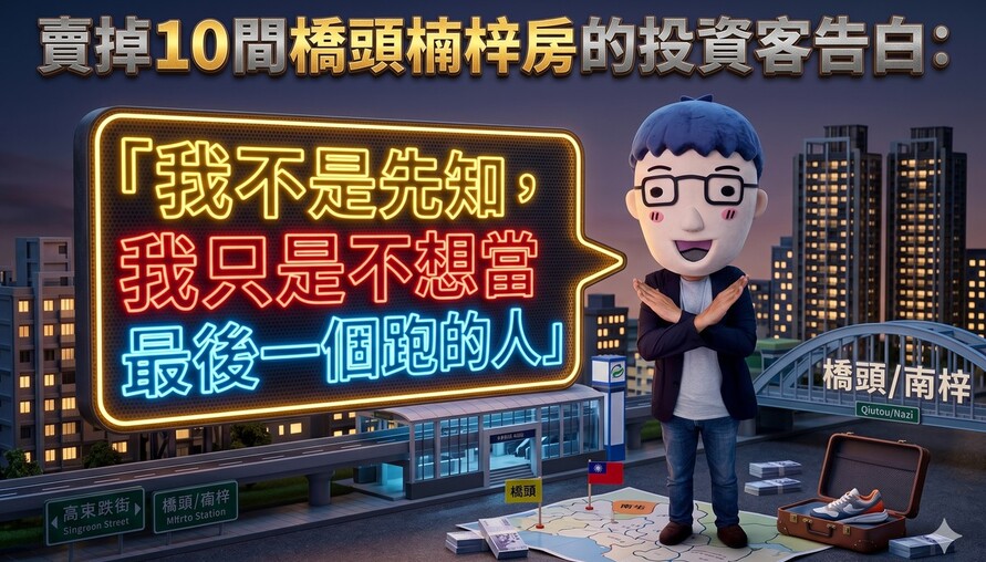 賣掉10間橋頭楠梓房的投資客告白：「我不是先知，我只是不想當最後一個跑的人」