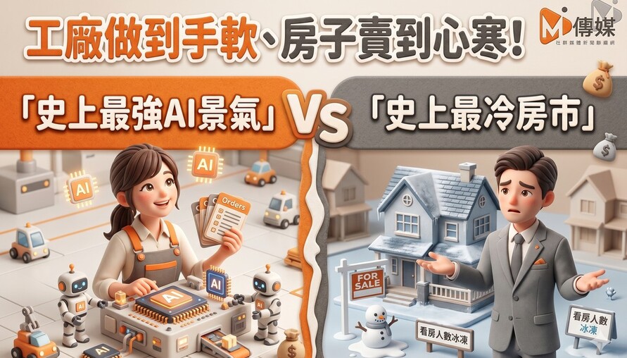 工廠做到手軟、房子賣到心寒！台灣正陷入「史上最強AI景氣」與「史上最冷房市」的平行時空