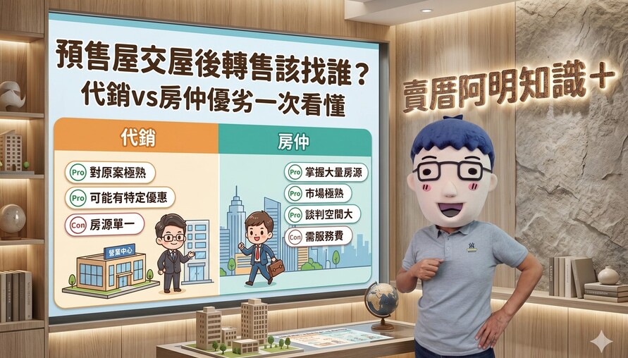 預售屋交屋後轉售該找誰？代銷vs房仲優劣一次拆解，選錯多繳數十萬