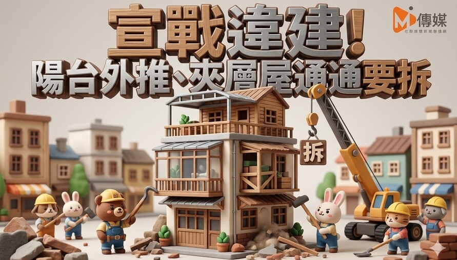 宣戰違建！頂樓加蓋、陽台外推、夾層屋通通要拆，施工中列優先拆除對象