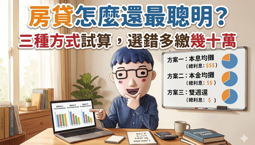 房貸800萬、利率2.5%怎麼還最聰明？三種方式試算，選錯多繳幾十萬