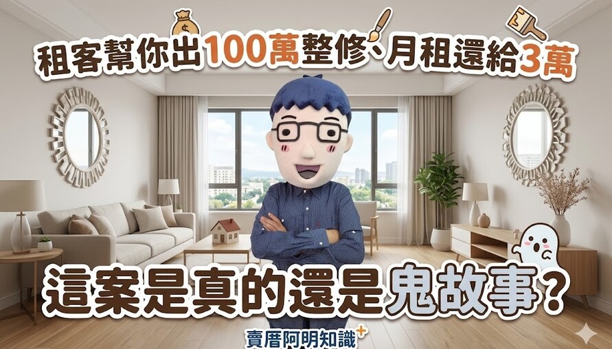 「租客幫你出100萬整修、月租還給3萬」，這案是真的還是鬼故事？