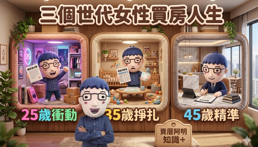 25歲衝動、35歲掙扎、45歲精準，三個世代女性買房，買的是完全不同的人生