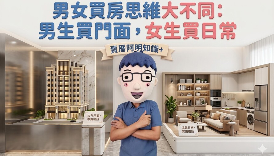 男女買房思維大不同：男生買門面，女生買日常