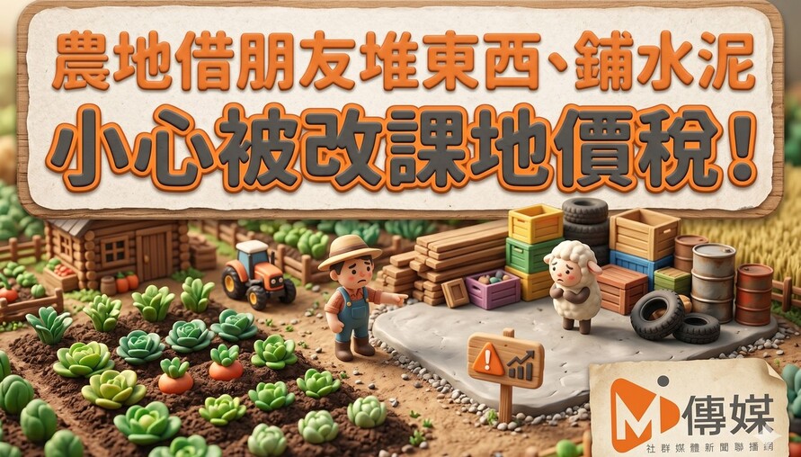 農地借朋友堆東西、鋪水泥，小心被改課地價稅！財稅局：無償也不行，恢復農用才能停徵