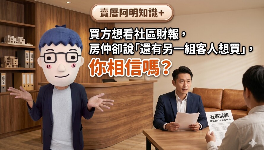 買方想看社區財報，房仲卻說「還有另一組客人想買」，你相信嗎？