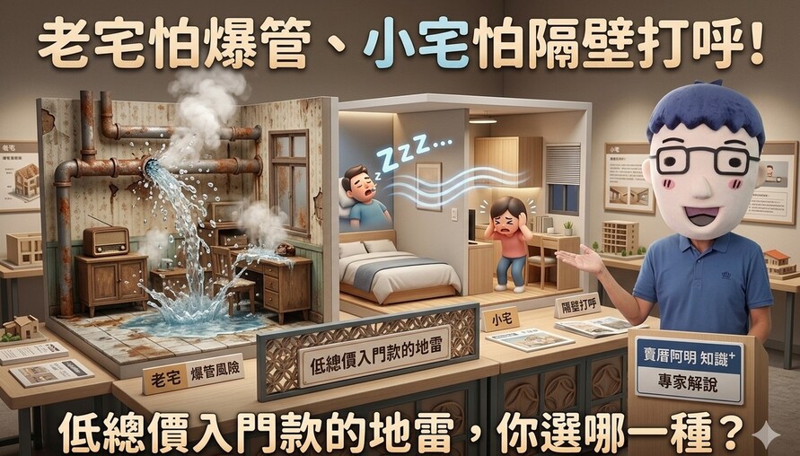 老宅怕爆管、小宅怕隔壁打呼！低總價入門款的地雷，你選哪一種？