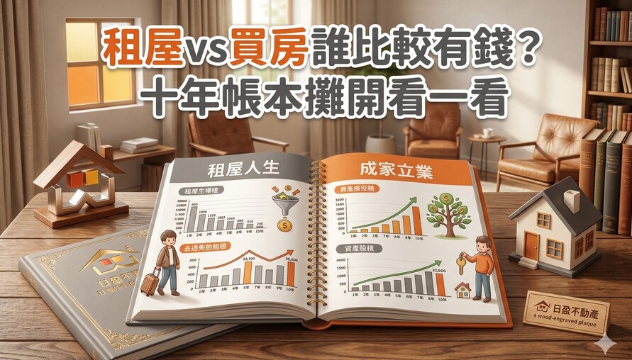租屋 vs 買房誰比較有錢？十年帳本攤開看　差距可能是一筆頭期款