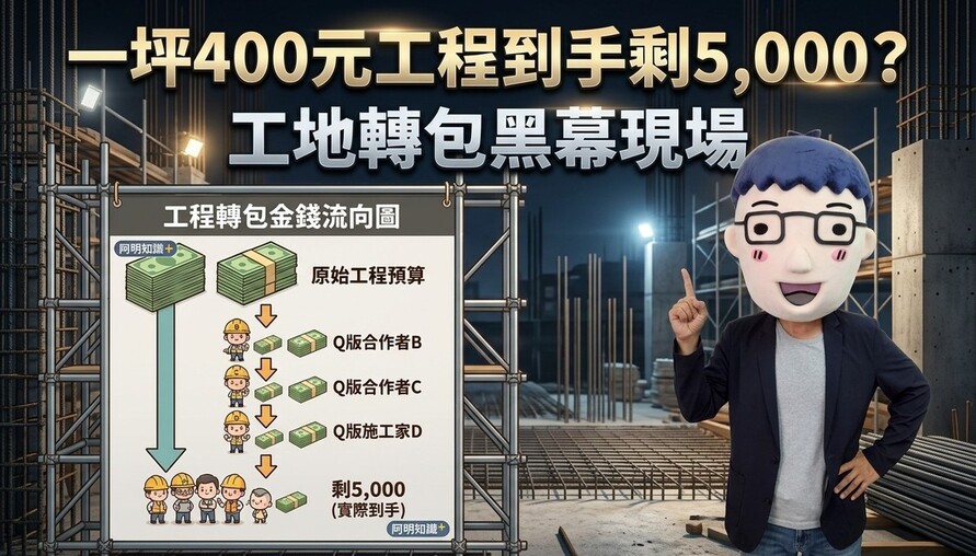 一坪400元工程到手剩5,000？工地轉包黑幕：中間那幾層，錢分得心安嗎？