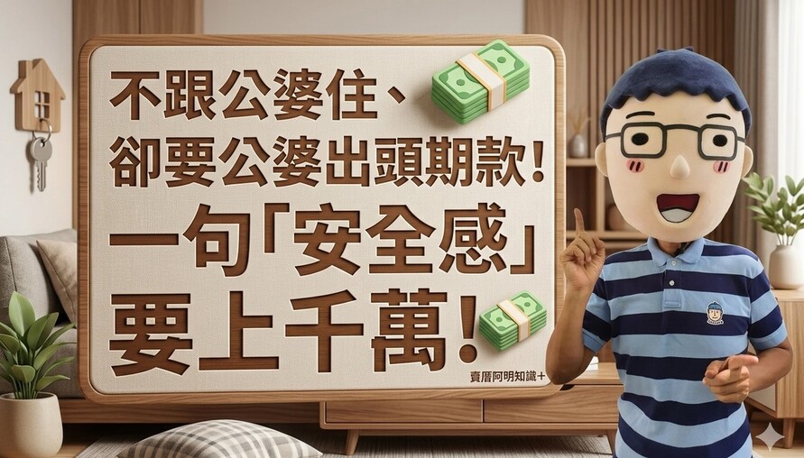 不跟公婆住、卻要公婆出頭期款！一句「安全感」要上千萬!
