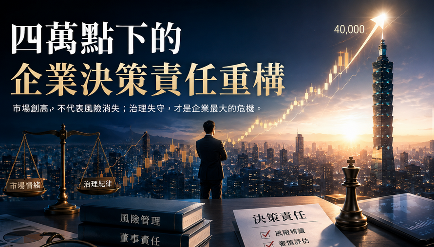 【四萬點下的企業決策責任重構 • 從市場狂熱中奪回治理主權】論董事注意義務之質變與預防型內控之必要性