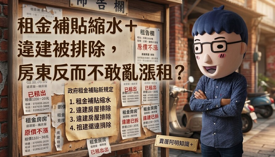 租金補貼縮水＋違建被排除，房東反而不敢亂漲租？