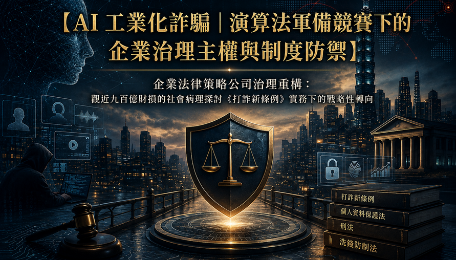 【 AI 工業化詐騙演算法軍備競賽下的企業治理主權與制度防禦 】觀近九百億財損的社會病理探討《打詐新條例》實務下的戰略性轉向