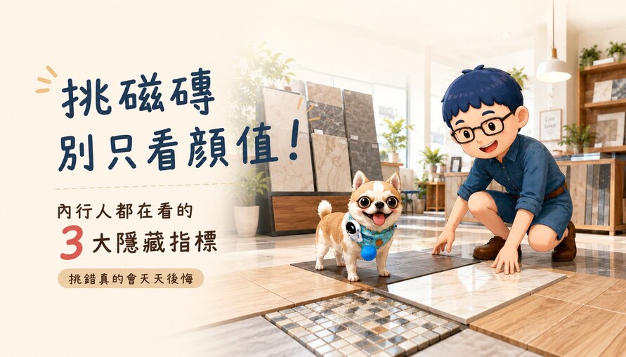 挑磁磚別只看顏值！內行人都在看的「3大隱藏指標」，挑錯小心天天滑倒、清理到哭