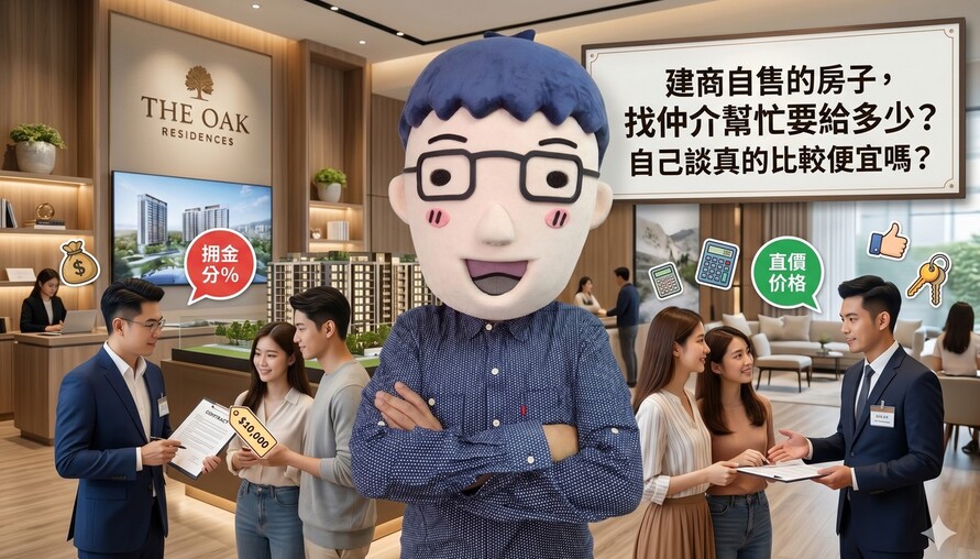 建商自售的房子，找仲介幫忙要給多少？自己談真的比較便宜嗎？