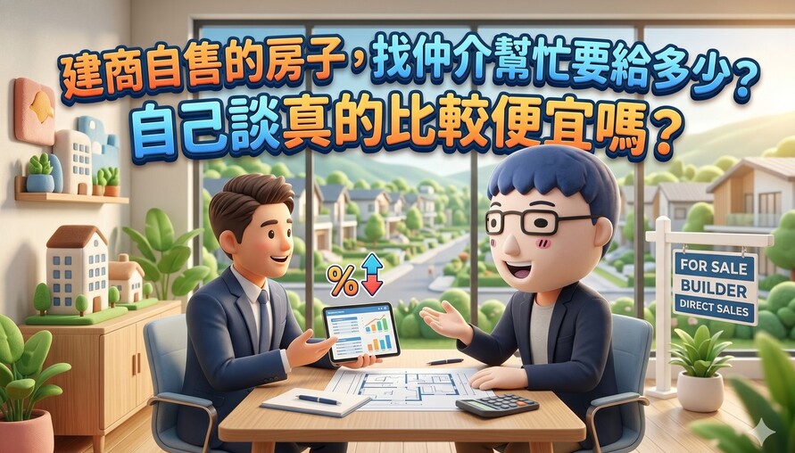 建商自售的房子，找仲介幫忙要給多少？自己談真的比較便宜嗎？