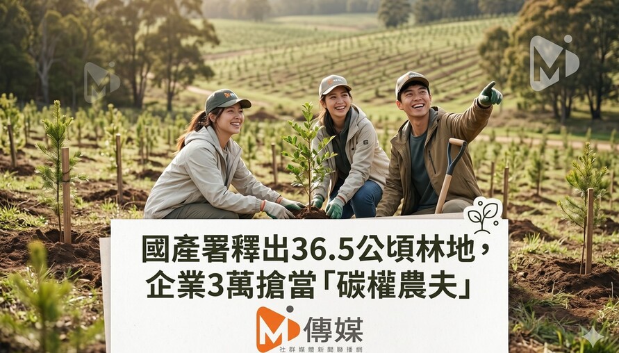 國產署釋出36.5公頃林地，企業3萬搶當「碳權農夫」