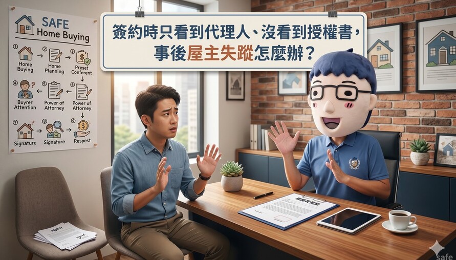 簽約時只看到代理人、沒看到授權書，事後屋主失蹤怎麼辦？