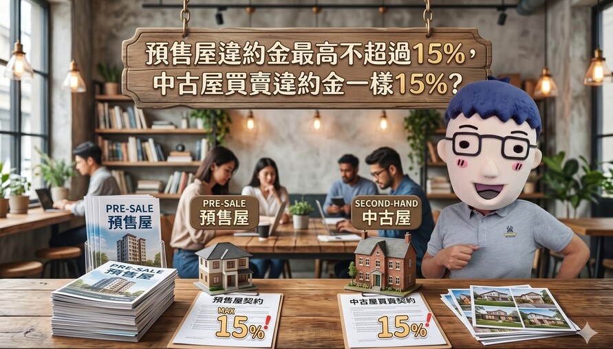 預售屋違約金最高不超過15%，中古屋買賣違約金一樣15%? 專家:關鍵在這裡