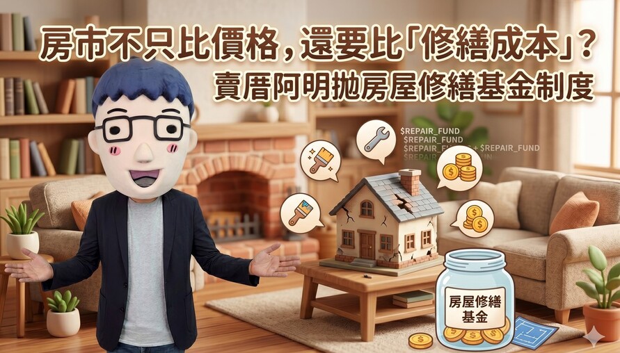 房市不只比價格，還要比「修繕成本」？賣厝阿明拋房屋修繕基金制度　保障消費者權益