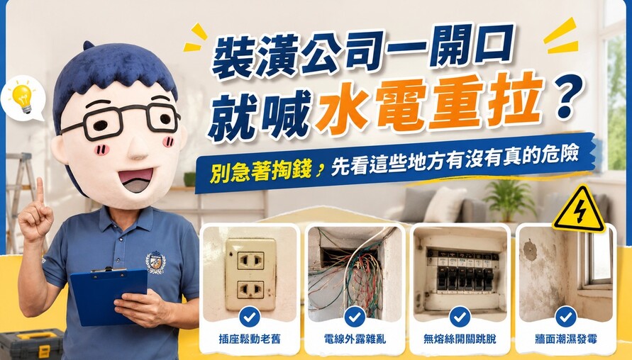 裝潢公司一開口就喊水電重拉？別急著掏錢，先看這些地方有沒有真的危險