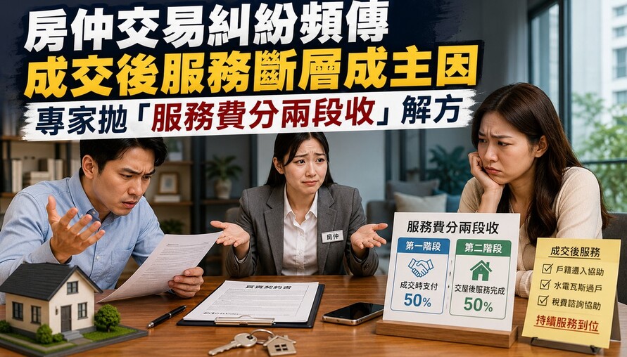 房仲交易糾紛頻傳　成交後服務斷層成主因　專家拋「服務費分兩段收」解方