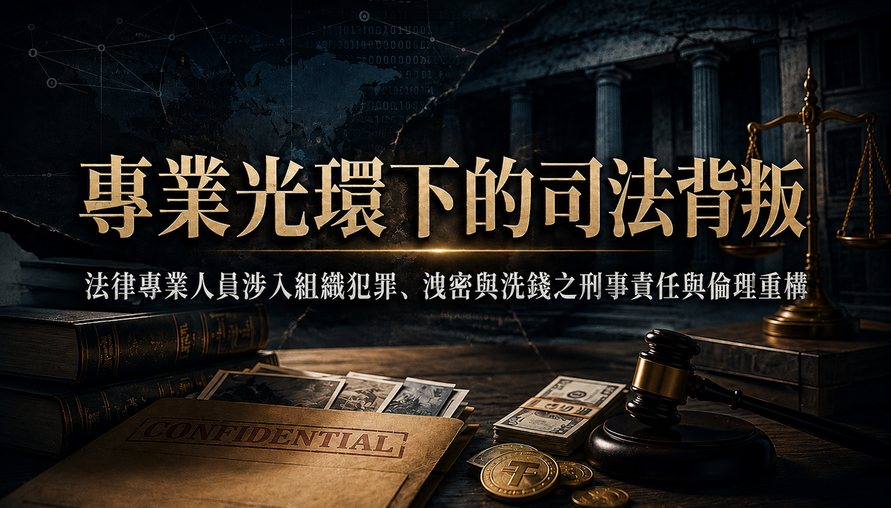 【專業光環下的司法背叛】法律專業人員涉入組織犯罪、洩密與洗錢之刑事責任與倫理重構