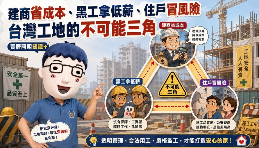 建商省成本、黑工拿低薪、住戶冒風險 台灣工地的不可能三角