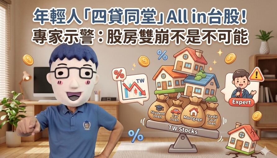 年輕人「四貸同堂」All in台股！專家示警：股房雙崩不是不可能
