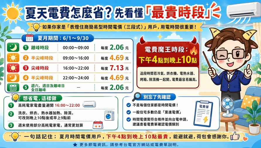 租屋族看過來！夏天電費壓不下來？先搞懂台電「吸血鬼時段」