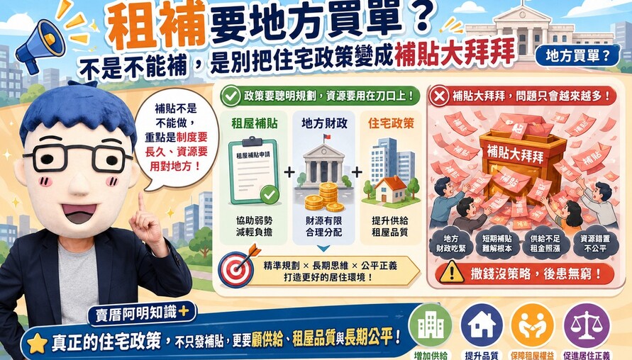 租補要地方買單？不是不能補，是別把住宅政策變成補貼大拜拜