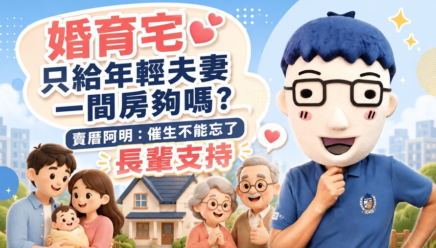 婚育宅只給年輕夫妻一間房夠嗎？賣厝阿明：催生不能忘了長輩支持