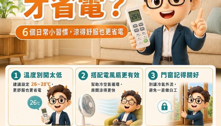 夏天吹冷氣怕電費爆表？小編6招教你涼得剛剛好、荷包不淌血
